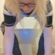 A British girl views porn on her laptop sitting on a toilet, taking a shit and stimulating herself. Farts, pissing, and loud plops are heard. Product and vaginal discharge reveal at the end of clip. No dialogue. 720P HD.111MB, MP4 file. About 11 minutes.